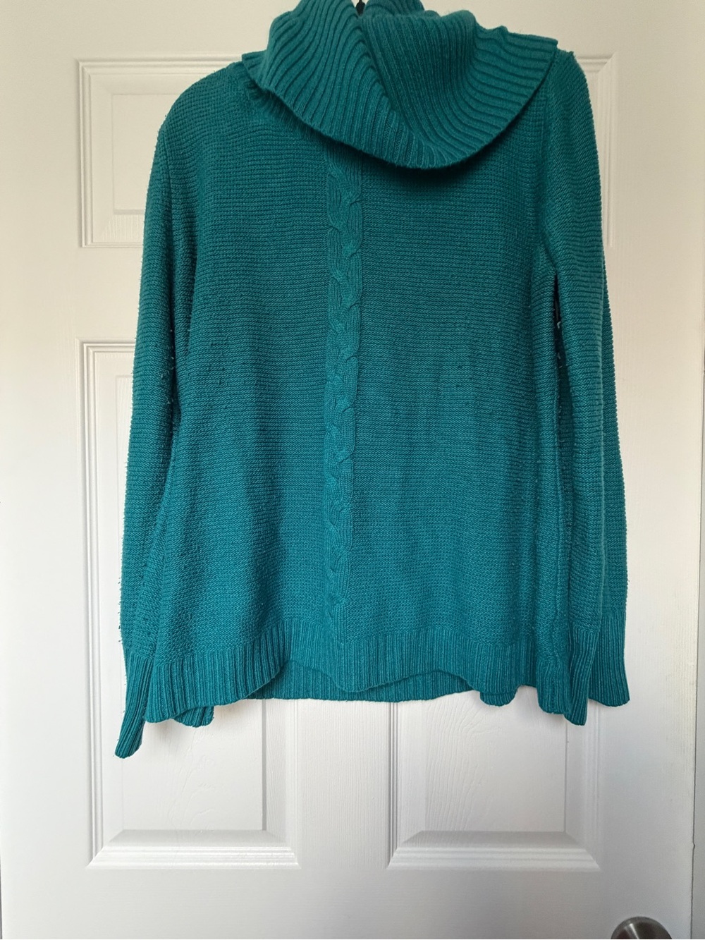 Mossimo Supply Co. Teal Ribbed Cowl-Neck Sweater